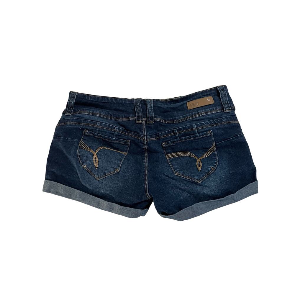 YMI Dark Wash Distressed Jean Shorts Size 13 - Picture 2 of 7